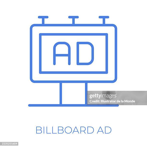 billboard ads editable stroke vector illustration - roadside service stock illustrations