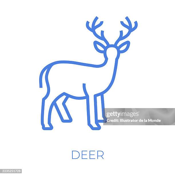 deer editable stroke vector illustration - deer head stock illustrations