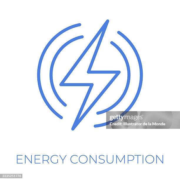 energy consumption editable stroke vector illustration - energy consumption stock illustrations