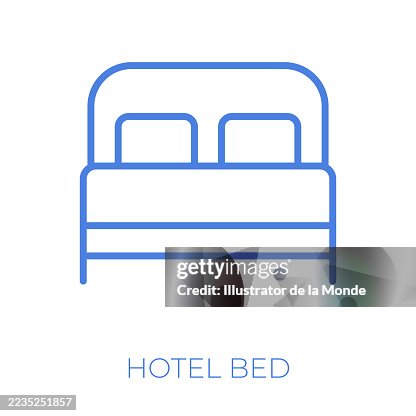 Double Bed Editable Stroke Vector Illustration Double Bed Editable Stroke Vector Illustration