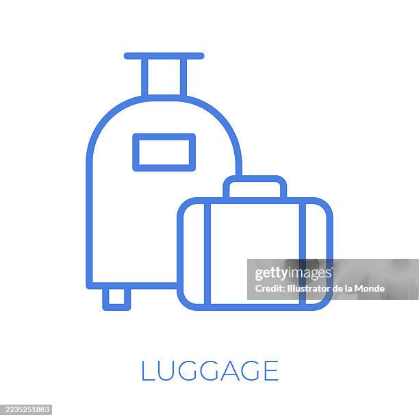 luggage editable stroke vector illustration - packing suitcase stock illustrations