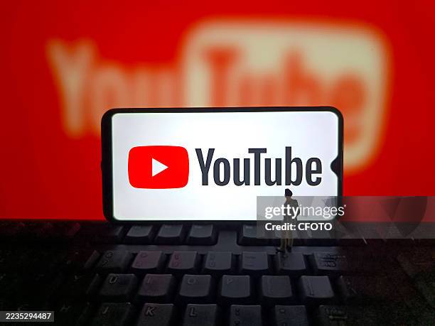 An illustration photo shows YouTube logo in a smartphone in Suqian, Jiangsu Province, China on September 17, 2025.