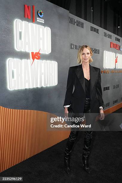 Charlize Theron attends Netflix's Canelo v Crawford Fight Night at Allegiant Stadium on September 13, 2025 in Las Vegas, Nevada.