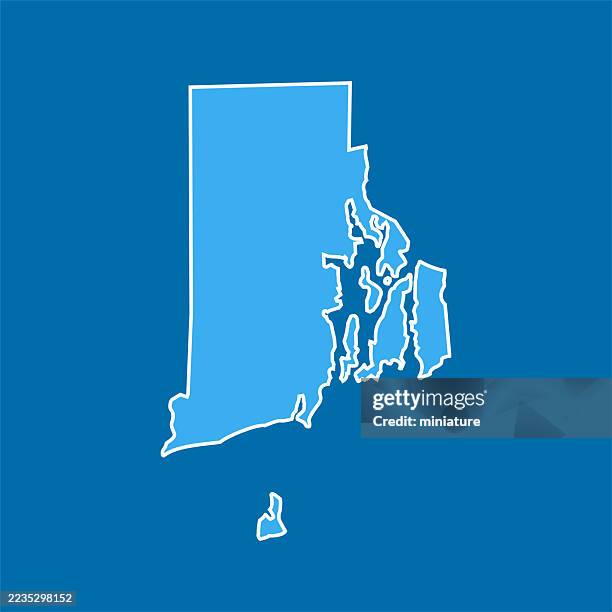 rhode island map - rhode island vector stock illustrations