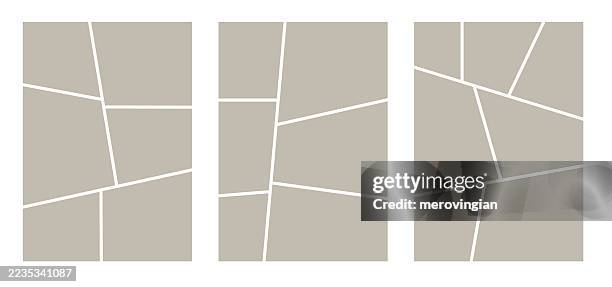 collage grid manga comic book template - comic book cover template stock illustrations
