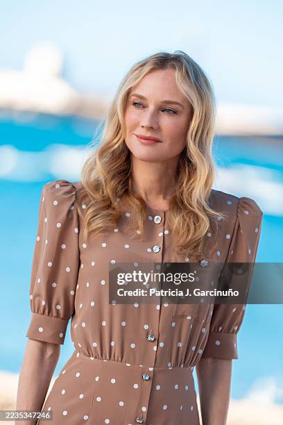 Diane Kruger attends "Little Disasters" photocall during the South International Series festival at La Caleta on September 14, 2025 in Cadiz, Spain.