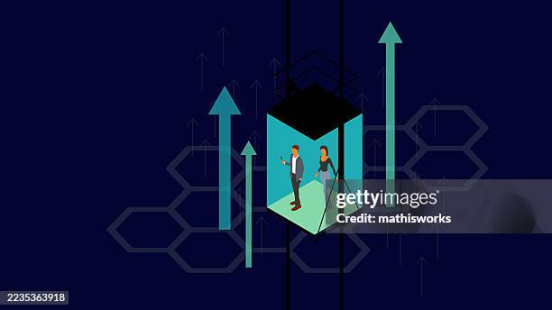 healthcare elevator pitch - elevator shaft stock illustrations
