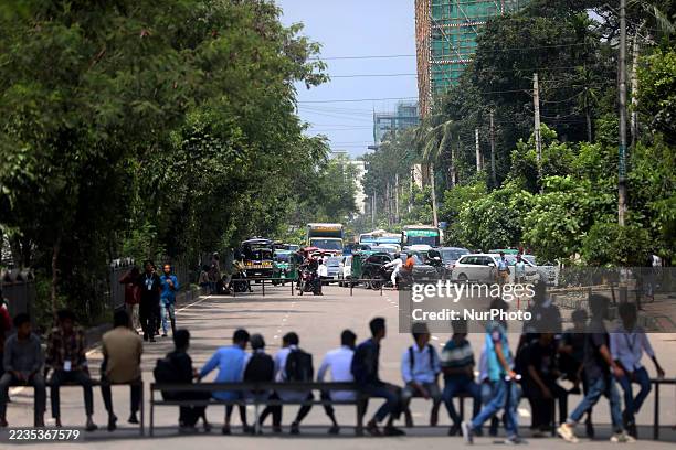 Students Block Roads In Dhaka, Nachrichtenfoto