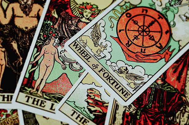 tarot card prediction - the devil tarot stock pictures, royalty-free photos & images