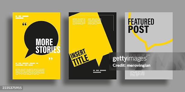 bildbanksillustrationer, clip art samt tecknat material och ikoner med social media story layout templates with speech bubble designs - reklamblad