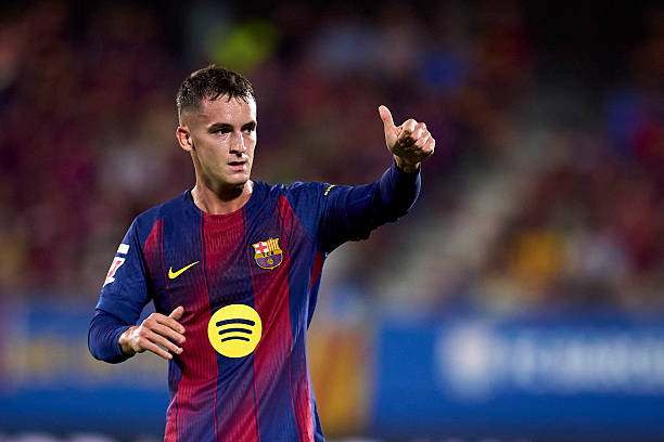 Marc Casado of FC Barcelona reacts during the LaLiga EA Sports match between FC Barcelona and Valencia CF at Estadi Johan Cruyff on September 14,...