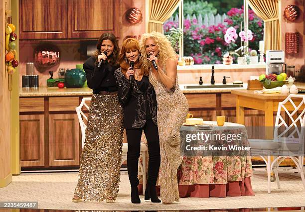 Karen Fairchild, Reba McEntire, and Kimberly Schlapman perform onstage during the 77th Primetime Emmy Awards at Peacock Theater on September 14, 2025...