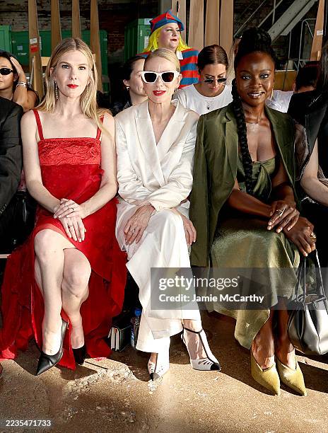 Lily Rabe, Naomi Watts and Danai Gurira attend the Jason Wu Fashion show during the September 2025 New York Fashion Week on September 14, 2025 in New...