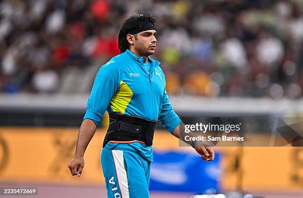 Tokyo , Japan - 18 September 2025; Neeraj Chopra of India before competing in the Men's Javelin Throw final during day six of the World Athletics...