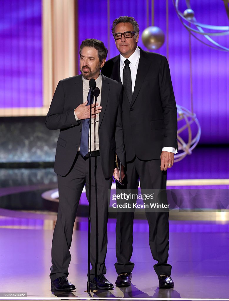 Emmy Ray Ray Romano and Brad Garrett speak onstage during the 77th Primetime ...