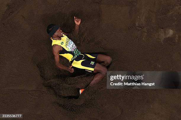 Tajay Gayle of Team Jamaica competes during the Men's Long Jump Qualification on day three of the World Athletics Championships Tokyo 2025 at...