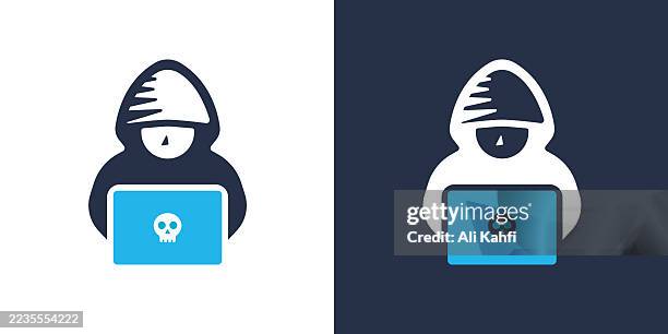 hacker glyph solid icon. solid icon that can be applied anywhere, simple, pixel perfect and modern style. - smashed keyboard stock illustrations