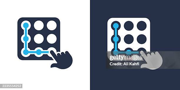 unlock pattern glyph solid icon. solid icon that can be applied anywhere, simple, pixel perfect and modern style. - log isolated stock illustrations