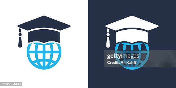 global education glyph solid icon. solid icon that can be applied anywhere, simple, pixel perfect and modern style. - alumni stock illustrations
