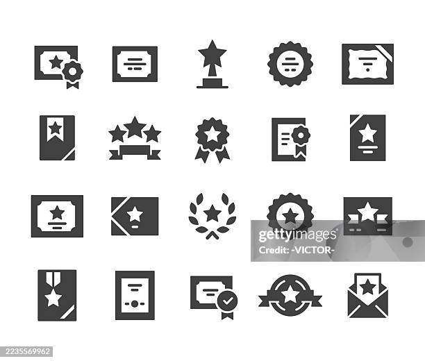 zertifikatssymbole - classic-serie - auszubildender stock-grafiken, -clipart, -cartoons und -symbole