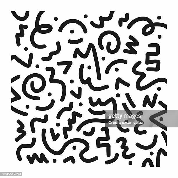 hand drawn brush stroke, highlight, speech bubble, underline, sparkle element. vector illustration - hand drawn pattern stock illustrations