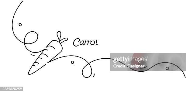 one continuous line drawing of carrot icon. single line vector illustration - carrot stock illustrations