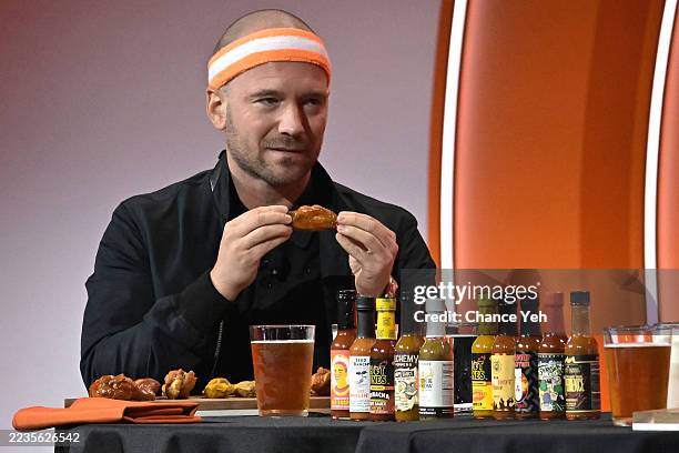 Hot Ones host and owner Sean Evans participates onstage at the "HubSpot Hot Ones" panel during INBOUND 2025 Powered by HubSpot at Moscone Center on...