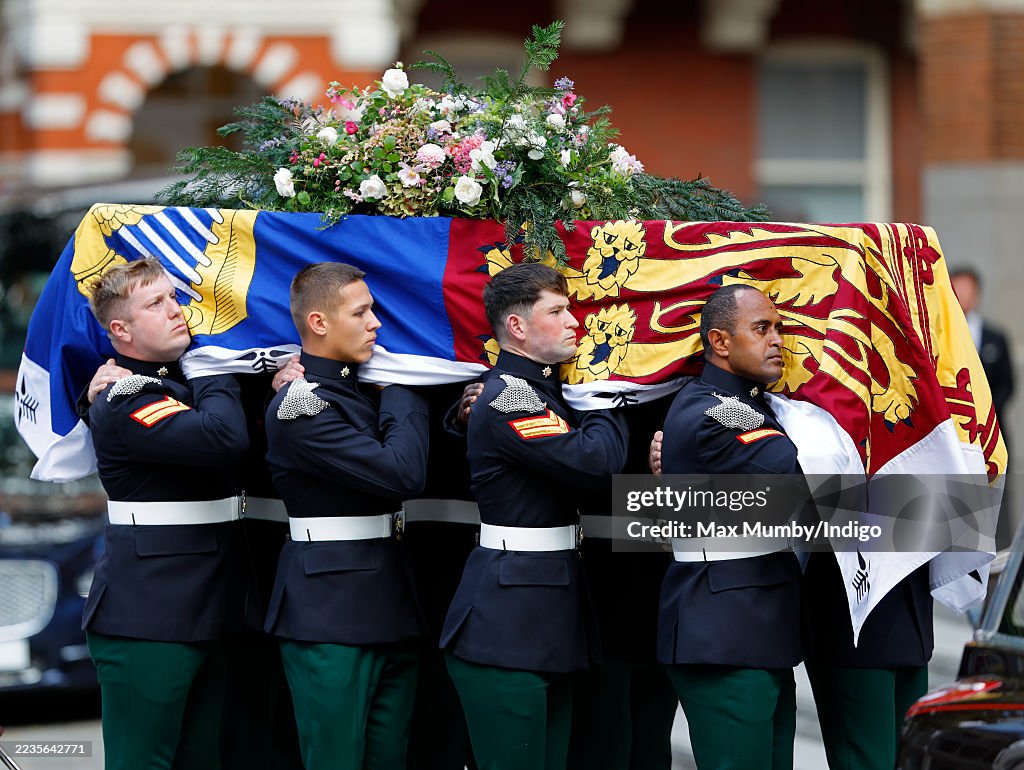 The Duchess Of Kent's Coffin Is Taken To Westminster Cathedral
