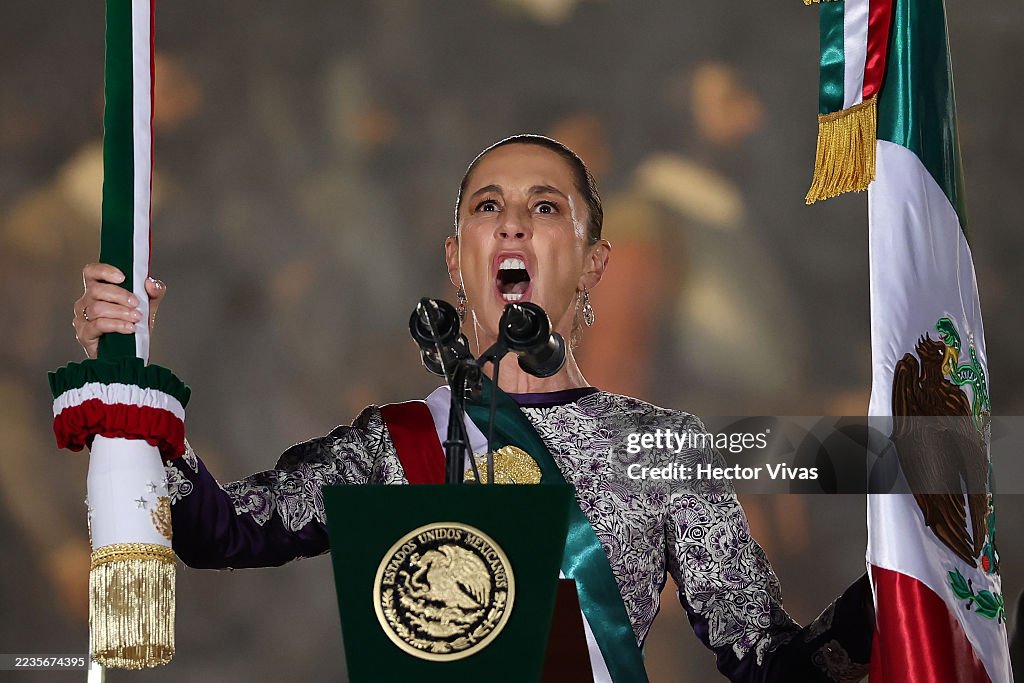 President Claudia Sheinbaum Gives First Traditional 'Cry of Independence' Of Her Tenure
