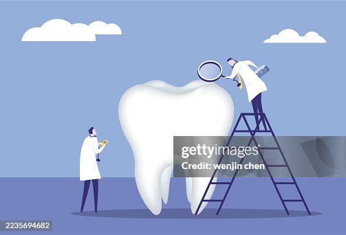 Two doctors examining teeth Two doctors examining teeth