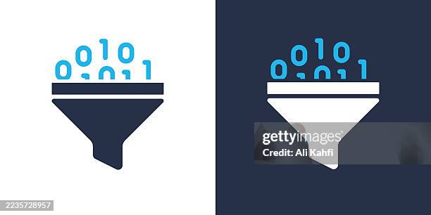 data filter glyph solid icon. solid icon that can be applied anywhere, simple, pixel perfect and modern style. - binary fission stock illustrations