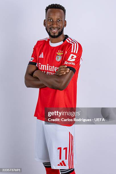 Dodi Lukebakio of SL Benfica poses for a portrait during the official UEFA Champions League 2025/26 portrait session on September 13, 2025 in Lisbon,...