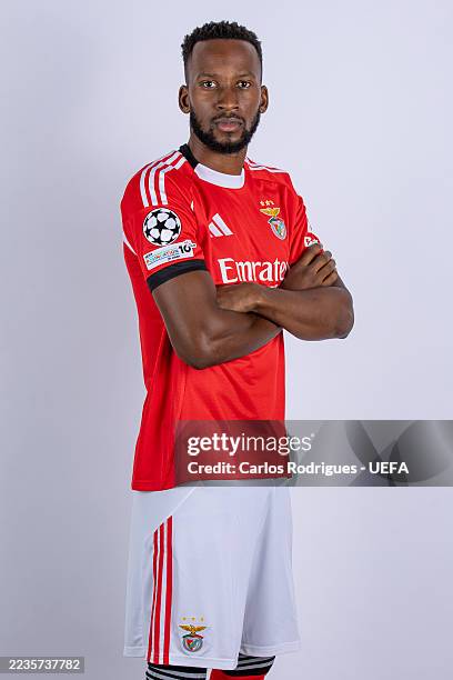 Dodi Lukebakio of SL Benfica poses for a portrait during the official UEFA Champions League 2025/26 portrait session on September 13, 2025 in Lisbon,...