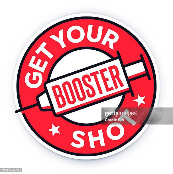 stockillustraties, clipart, cartoons en iconen met get your booster shot circle icon symbol design element - bescherming tegen corona