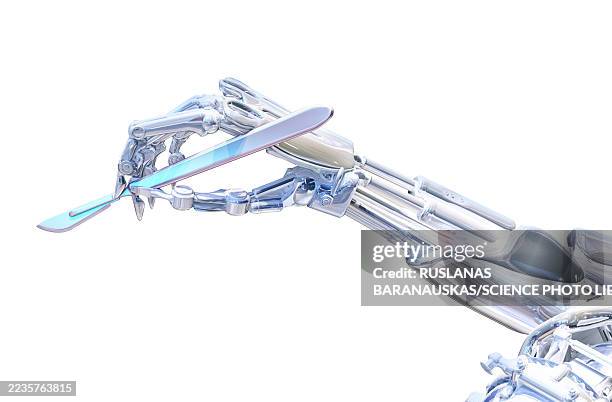 robot surgeon, conceptual illustration - scalpel stock illustrations