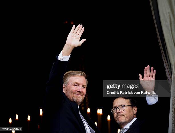 King Willem-Alexander of The Netherlands and Prince Constantijn of The Netherlands at the balcony of Palace Noordeinde during Prinsjesdag, the...