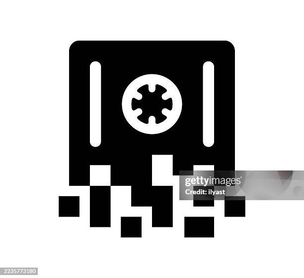 digital transformation icon for safe vault - bank vault stock illustrations