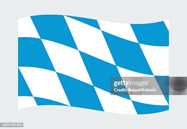 bavaria waving flag. vector - harlequin pattern stock illustrations