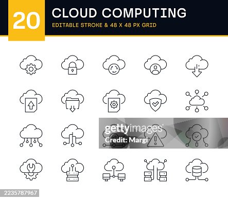 Cloud Computing Line Icon Set Cloud Computing Line Icon Set