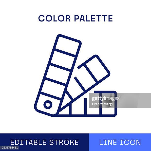 color swatch single line icon - color swatch stock illustrations