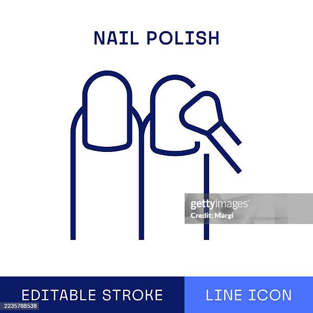 nail polish single line icon - nail salons stock illustrations