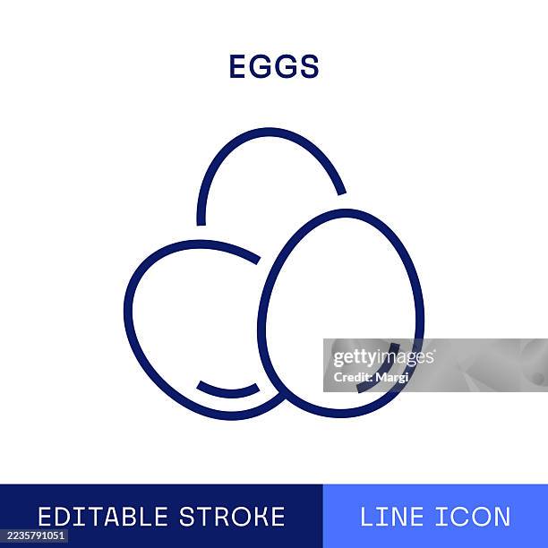 eggs single line icon - egg shell stock illustrations