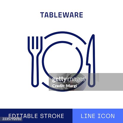 Tableware Single Line Icon Tableware Single Line Icon