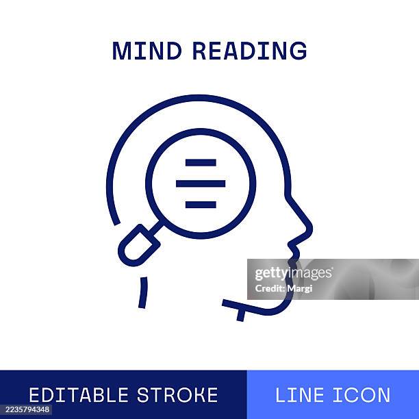 mind reading single line icon - mind reading stock illustrations