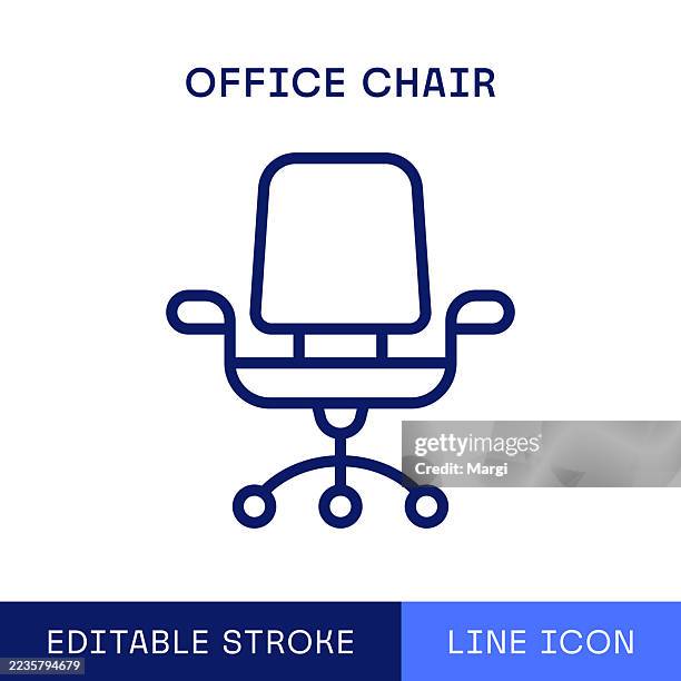 office chair single line icon - office chair stock illustrations