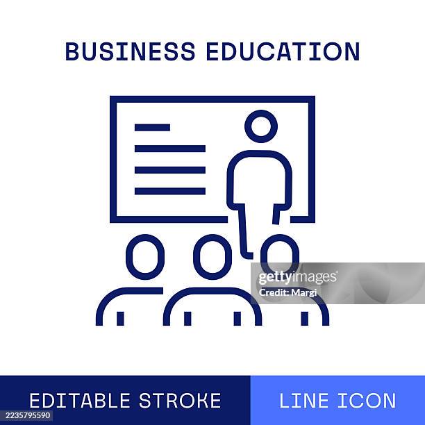 business education single line icon - attendance stock illustrations