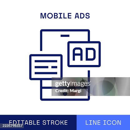 Mobile Ad Single Line Icon Mobile Ad Single Line Icon