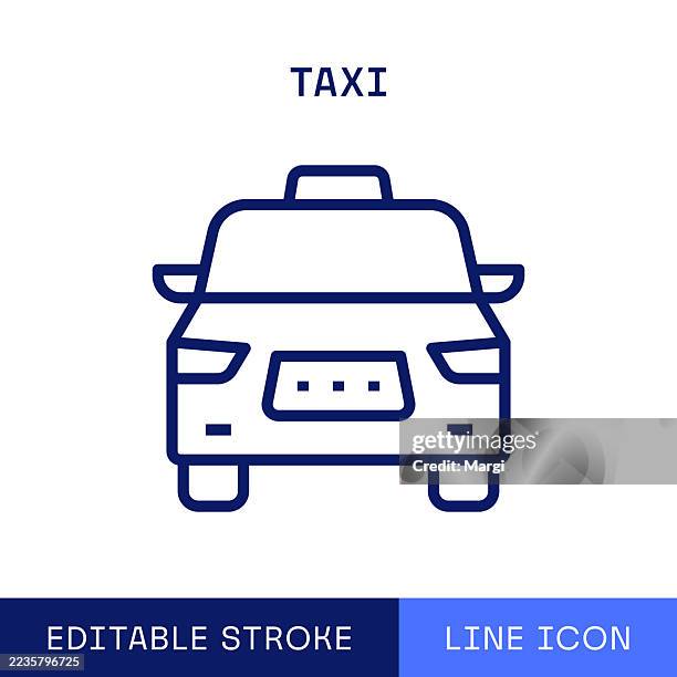 taxi single line icon - taxi driver stock illustrations