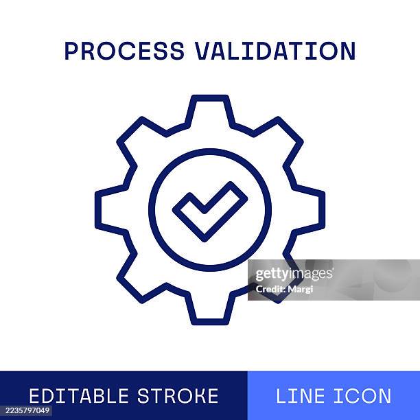 process validation single line icon - validation stock illustrations