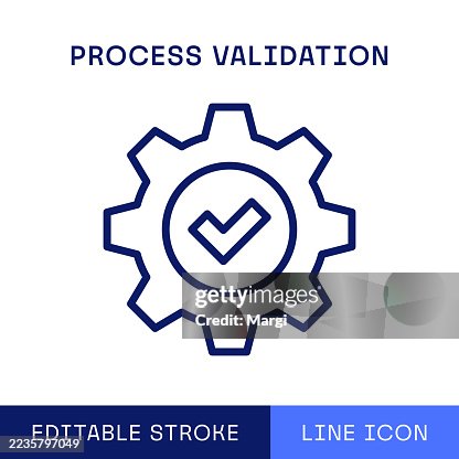 Process Validation Single Line Icon Process Validation Single Line Icon